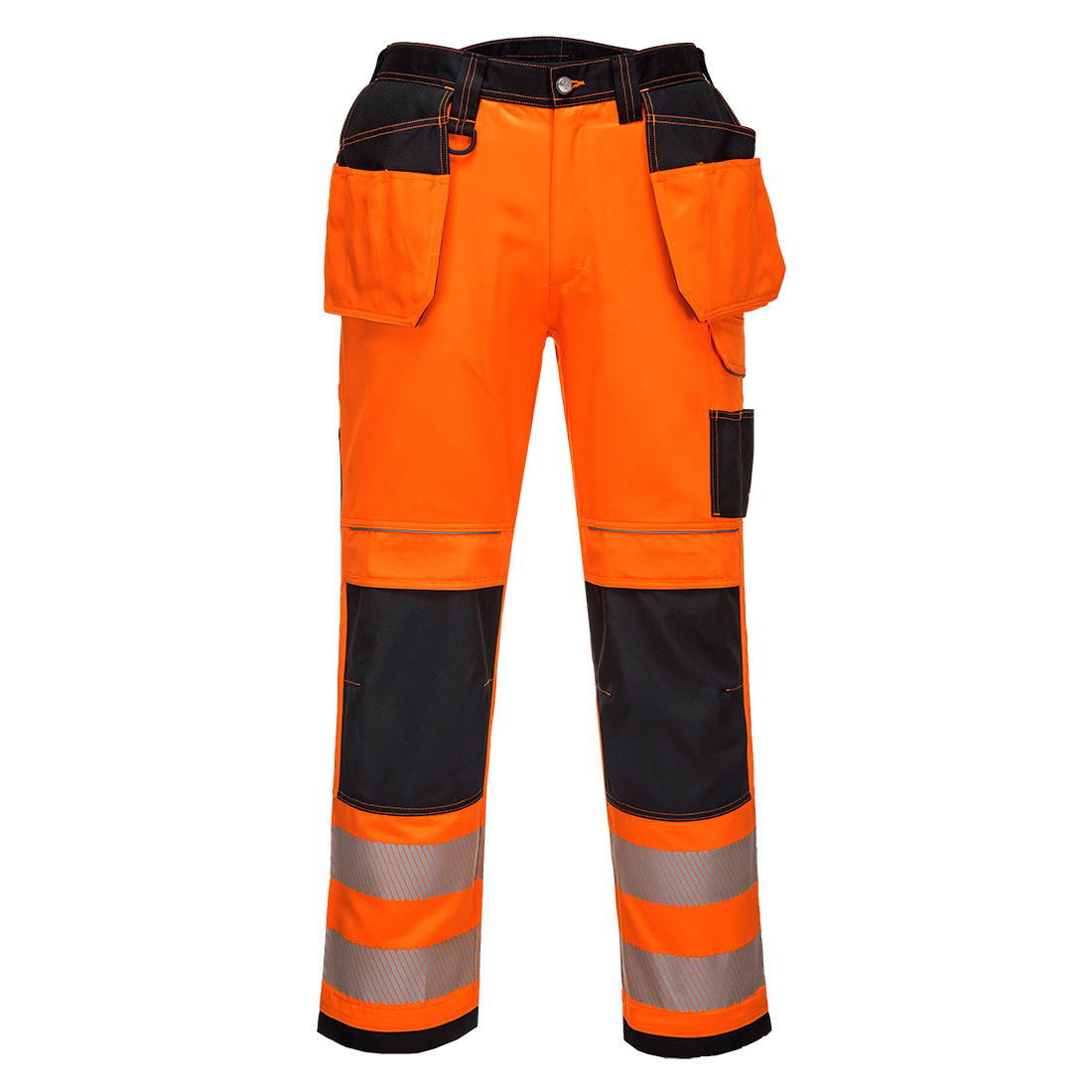 PW3 Workwear High Vis T501 Orange Black Holster Pocket Kneepad Trousers 33 Waist