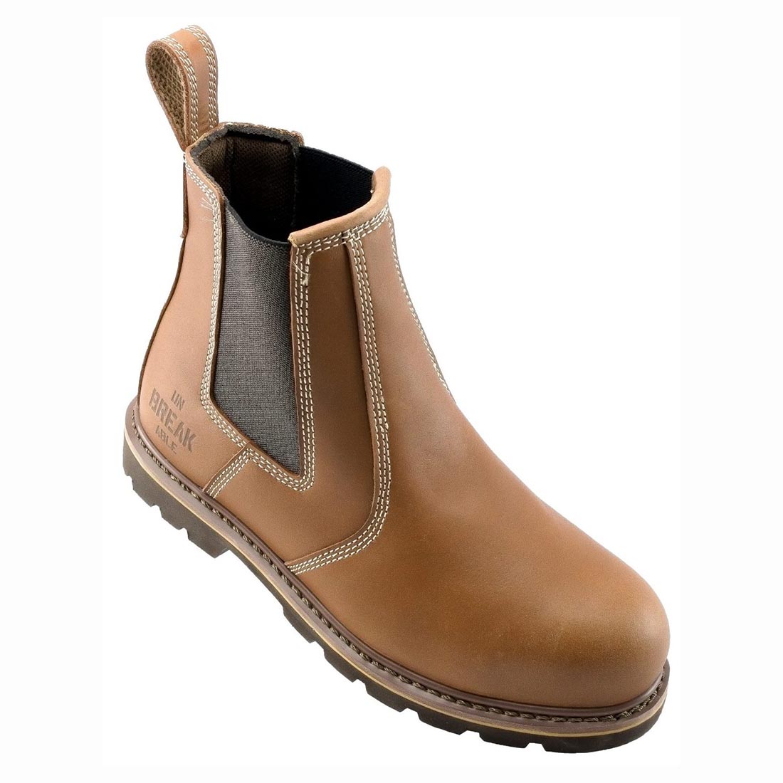 Unbreakable Highland Full Grain Tan Leather Welted Safety Dealer Boots UK 6